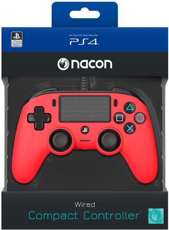TECNOSHOP Controller Nacon Compact con cavo per Sony PS4 rosso